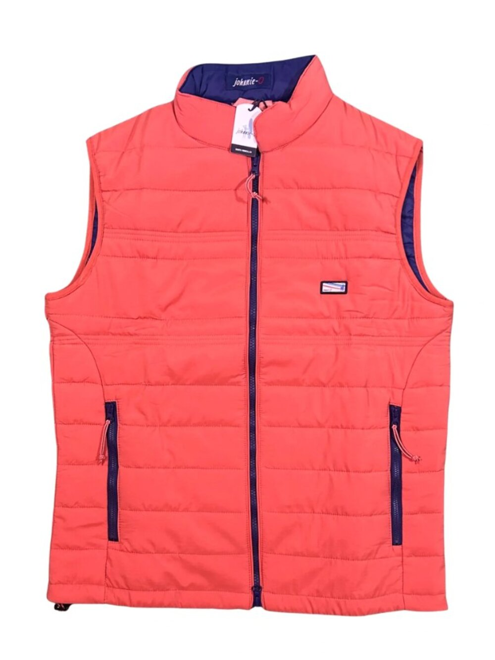 Johnnie-O Ginger Spice Orange Harwich Lightweight Quilted Puffer Vest JMVT1470